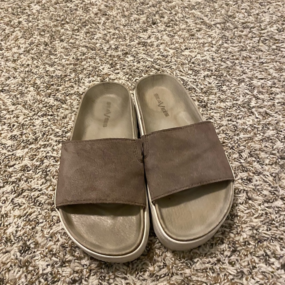 SeaVees Brown Slide Sandals